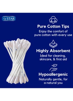 Star Cotton Essentials Bundle - Cotton Pads, Buds, Balls & Pleats - Natural, Soft, Gentle, & Hypoallergenic Pure Cotton, Ideal for Makeup Removal, Skincare, Baby Care, & First Aid  - Image 4