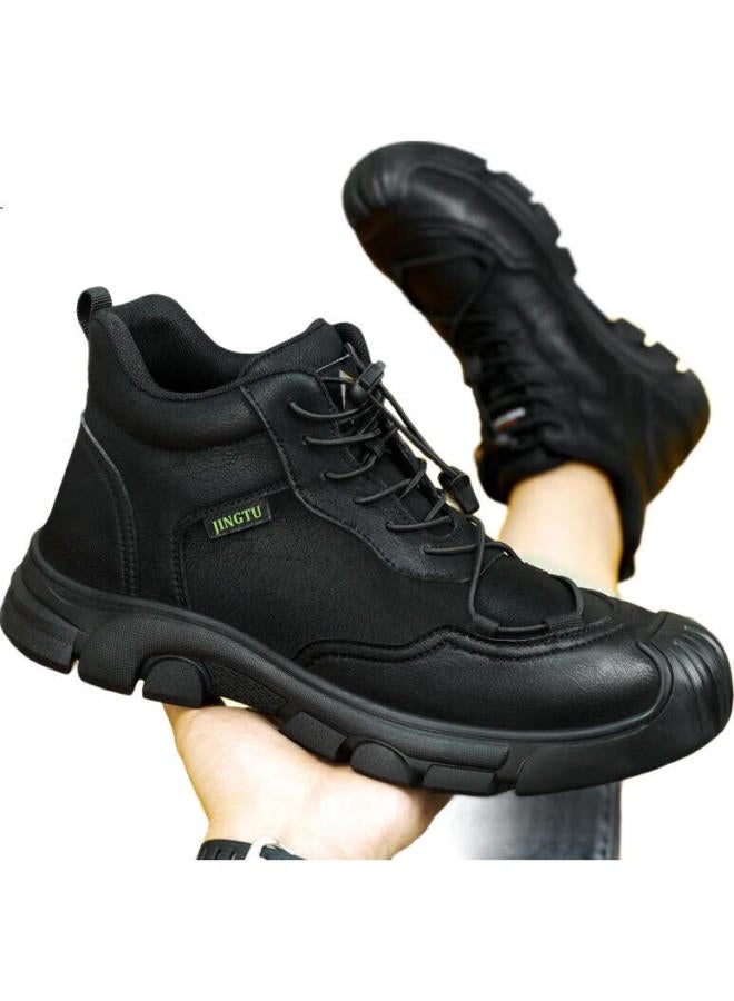 Jingtu أحذية سلامة جينغتو للرجال، عالية، كعب فولاذي، مقاومة للثقب، مقاومة للماء، مريحة، أحذية عمل لمواقع البناء 0216G-J مقاس 36 - Image 3