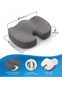 MileMelo Seat Cushion for Office Chair - Tailbone Cushion - Coccyx Cushion - Sciatica Pillow for Sitting Grey  - Image 2