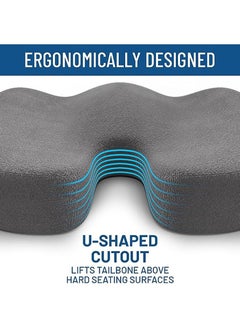 MileMelo Seat Cushion for Office Chair - Tailbone Cushion - Coccyx Cushion - Sciatica Pillow for Sitting Grey  - Image 5