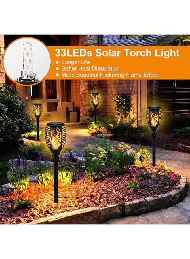 Generic Pack of 4 solar lights for Outdoor Gardens with Realistic Flame Effect IP68 Waterproof Solar Lamp for the Outdoors Backyards Balconies Gardens Lawn Lighting - Image 3