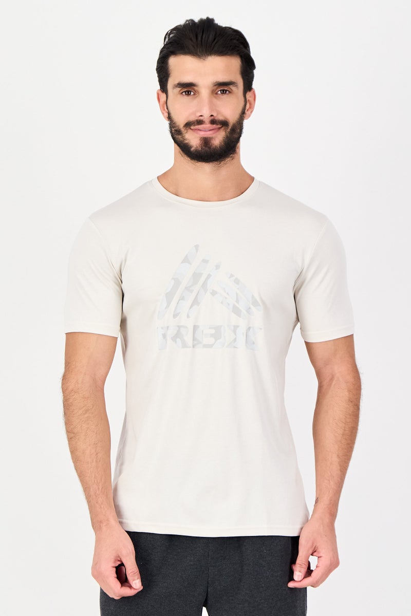 RBX Men Sportswear Fit Short Sleeve Camouflage Outdoor T-Shirt, Beige - Image 1