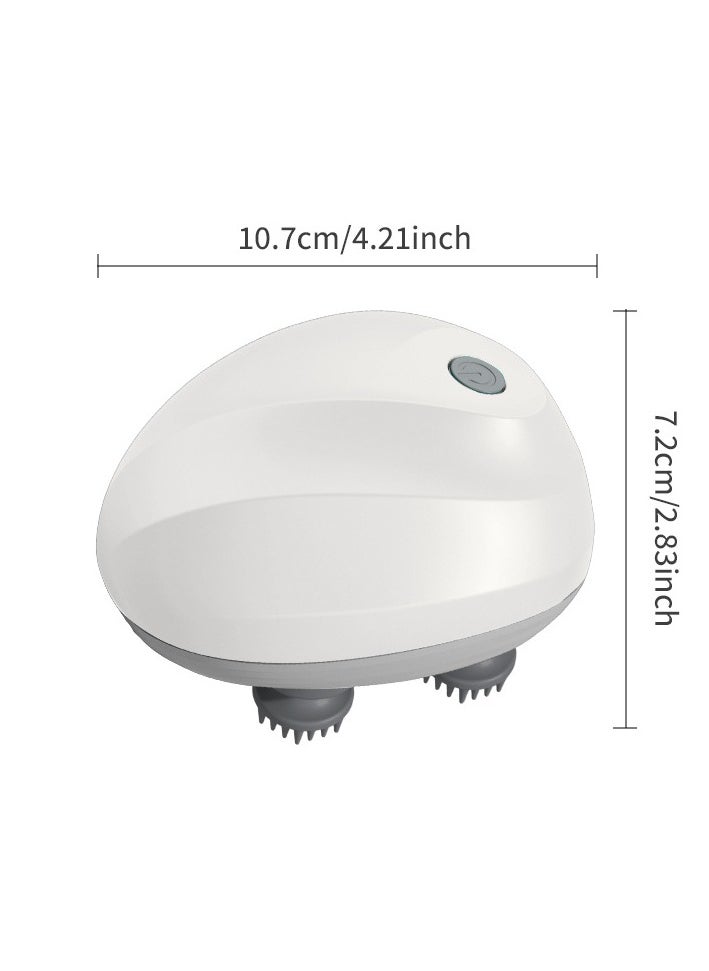 Generic Electric Scalp Massager Multifunctional Waterproof Head Massager With 96 Kneading Nodes Rechargeable Head Scratcher For Hair Growth Stress Relax Relaxing Gifts For Women Men Her(White)  - Image 2