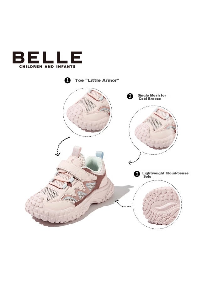 Belle Kids Mesh Sports Running Shoes Breathable Outdoor Dad Sneakers Pink Size 30 - Image 1