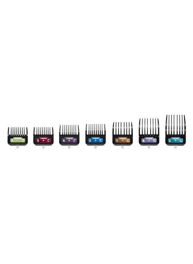 andis Andis 562014 Premium Clip Animal Comb Set - Built with Plastic, Includes 7 Color Coded Combs of Different Sizes, Metal Clip to Attach Comb - Fits Ultra Edge & Ceramic Edge Blades, Multicolor  - Image 3