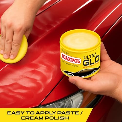 Waxpol Ultra Glo Premium Paste Wax Car Polish With Applicator Sponge (230g) For High Gloss Shine - Image 4
