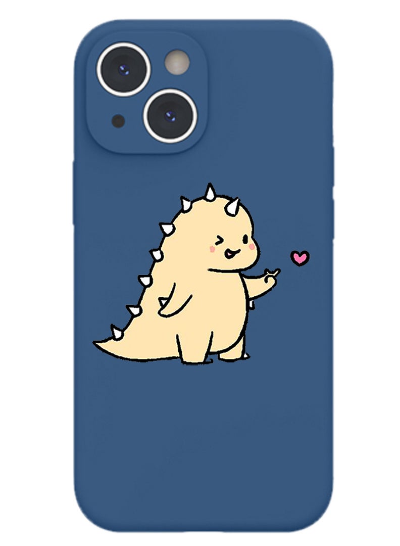 Theodor Protective Slim Fit Case Liquid Silicone Cover with Full Body Protection Anti-Scratch Shockproof Case For iPhone 13 Blue  - Discover-01 - Image 1