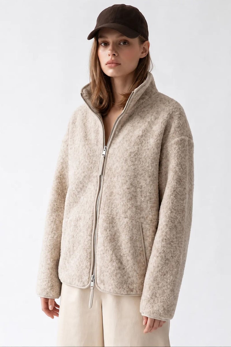 MIXRAY Women's Half Zip Textured Sweatshirt - Image 3