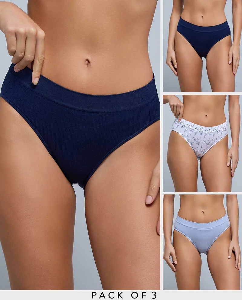 أر أند بي 3 Pack Ribbed Bikini Briefs
