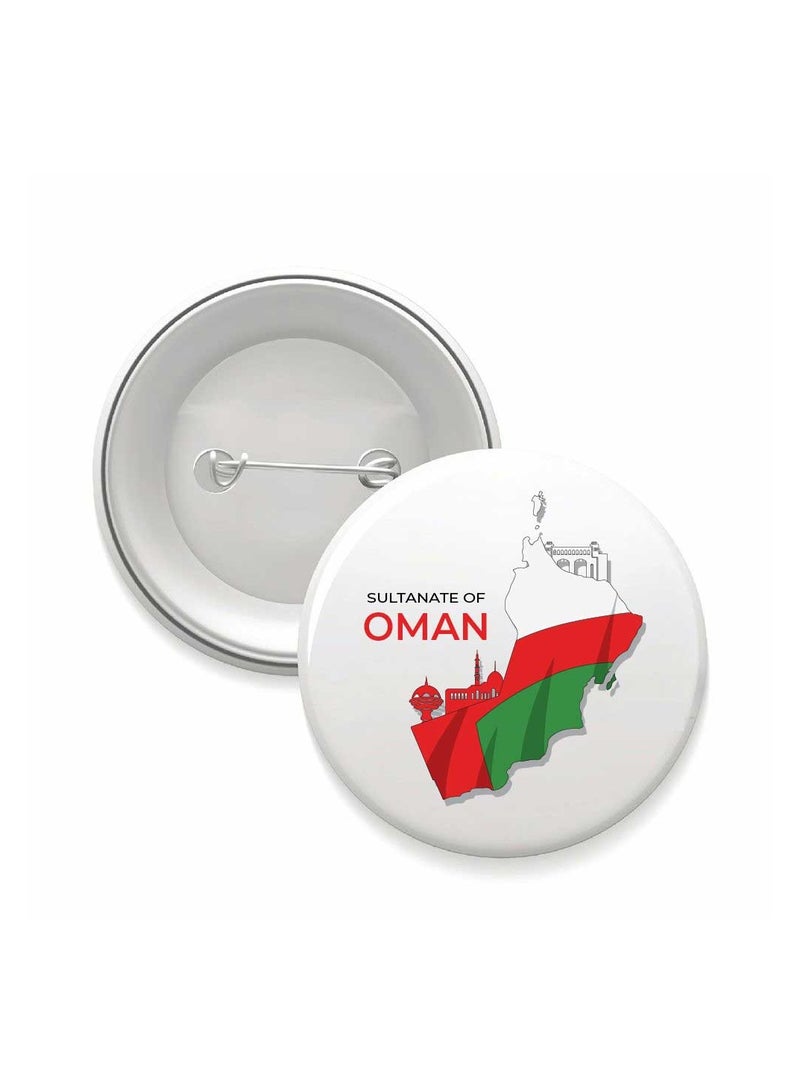 Oman National Day Button Badge–Versatile Accessory For Backpacks,Jackets Or Hats-Round Pin-Back Button Badge-Perfect For Adults And Kids - Image 1