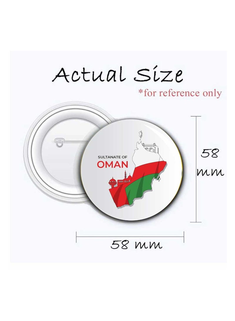 Oman National Day Button Badge–Versatile Accessory For Backpacks,Jackets Or Hats-Round Pin-Back Button Badge-Perfect For Adults And Kids - Image 2