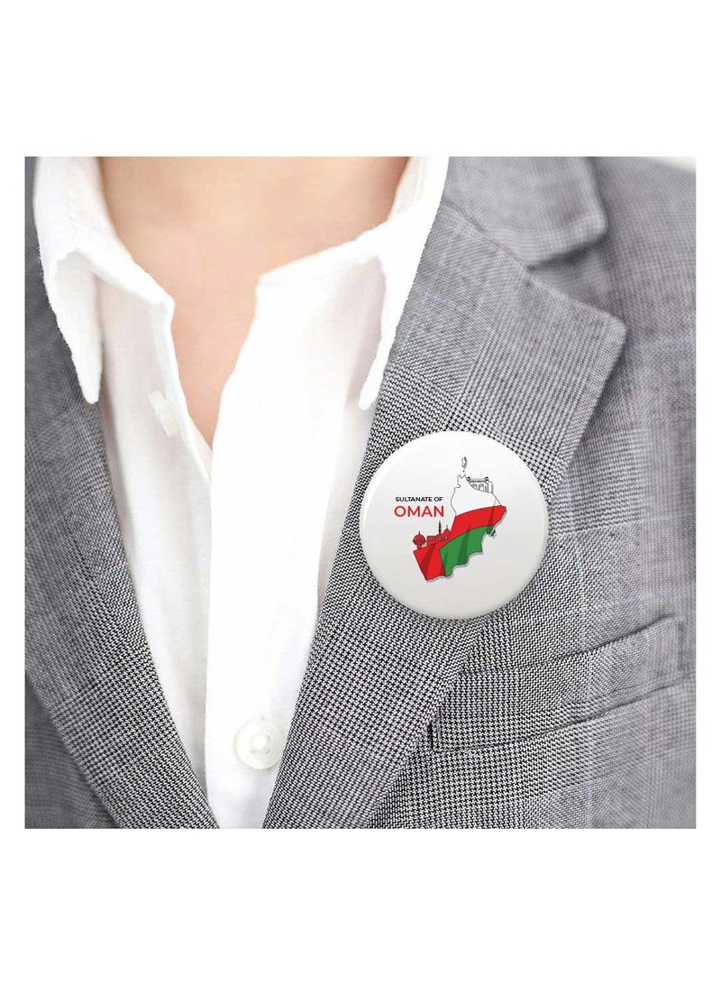 Oman National Day Button Badge–Versatile Accessory For Backpacks,Jackets Or Hats-Round Pin-Back Button Badge-Perfect For Adults And Kids - Image 3
