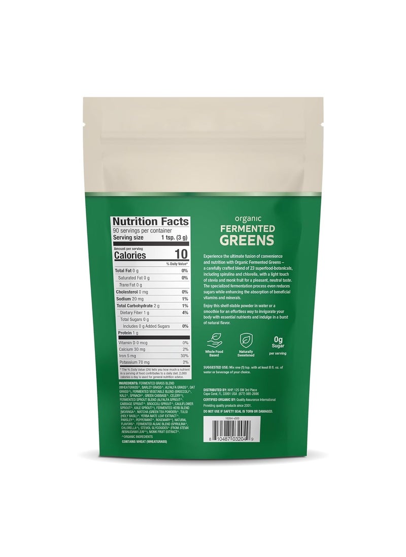 Dr. Mercola Organic Fermented Greens Organic Grass Vegetable Sprout And Algae Powder 0G Sugar Per Serving 9.5 Oz 270 G  - Image 2