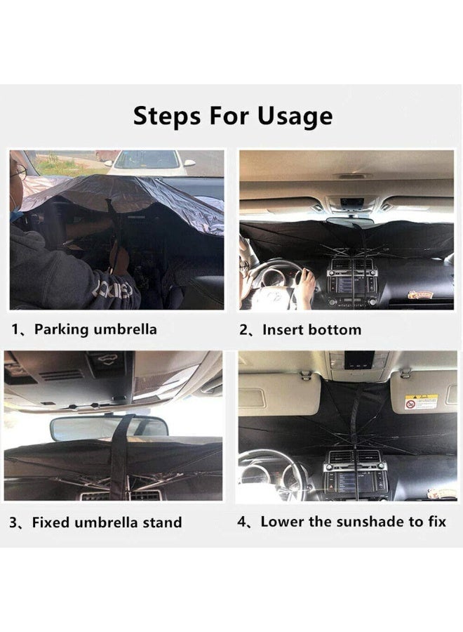 Shield Shade Windshield Umbrella Sun Shade Cover Visor – Automotive Front Sunshade for Various Windshields, Heat Protection and UV Blocker - Image 2