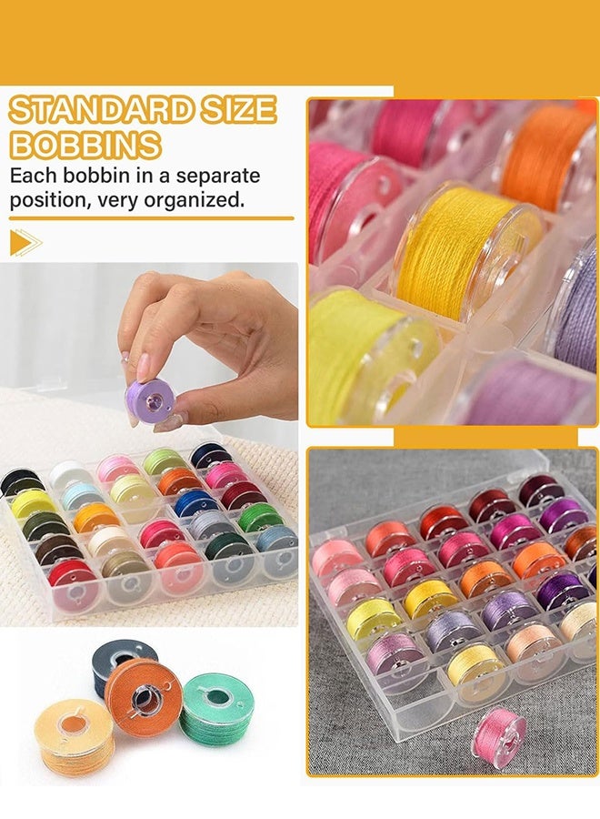 Wffo 50Pcs Clear Plastic Sewing Spools with 2 Storage Box, Universal Compatible Spools for Sewing Accessories, Thread Spool Holder and DIY Projects, Transparent - Image 5