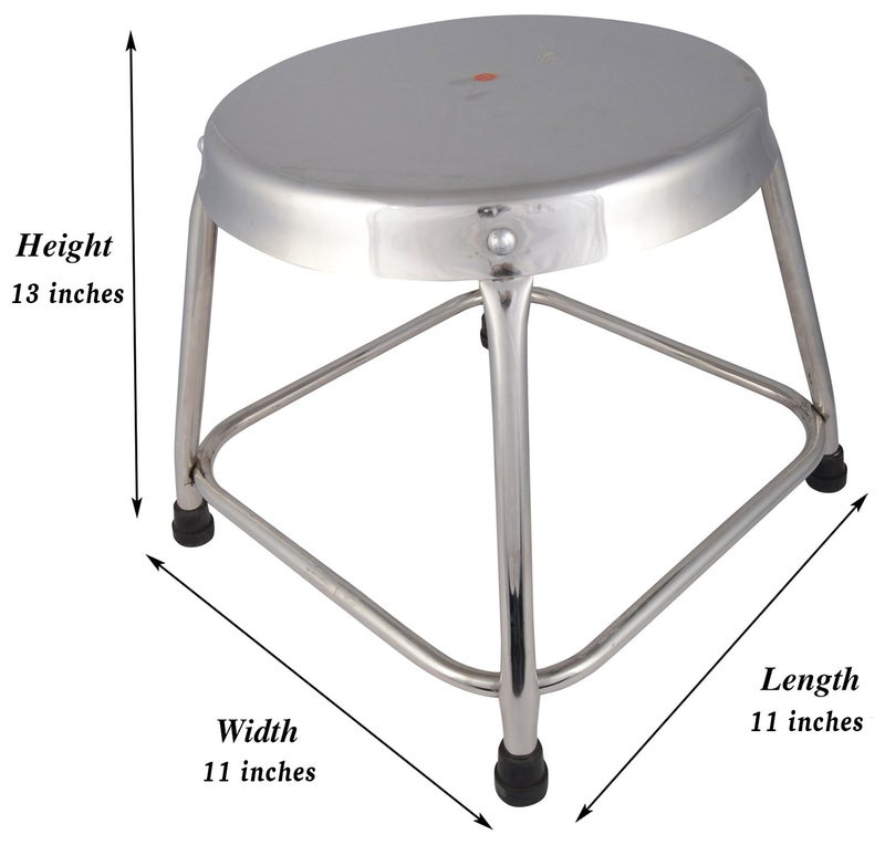 Bhaktee STL13 Stool Glossy Finish Silver - Image 4