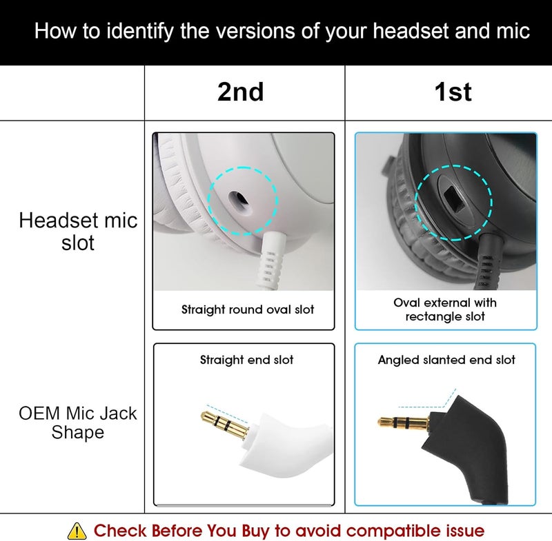 REEYEAR Mic Replacement Microphone Boom fits for Kingston HyperX Cloud, Cloud X and Cloud II 2nd Version for PS4 Xbox One Nintendo Switch Computer PC Gaming Headsets Noise Cancelling 3.5mm Jack Black - Image 2