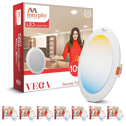 Murphy PC 10W Vega 3-In-1 Round Led Panel Ceiling Color Changing Light (Cool White/Warm White/Natural White) - Pack Of 8 - Image 1