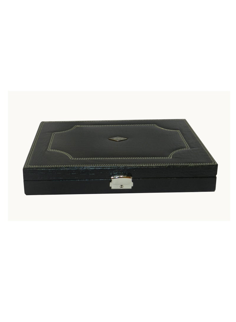 LAVERI LEATHER Laveri 20 Piece Genuine Leather Pen  Case Storage and Fountain Pen , Chain, Braslets Organizer Box with Key Lock - Image 2