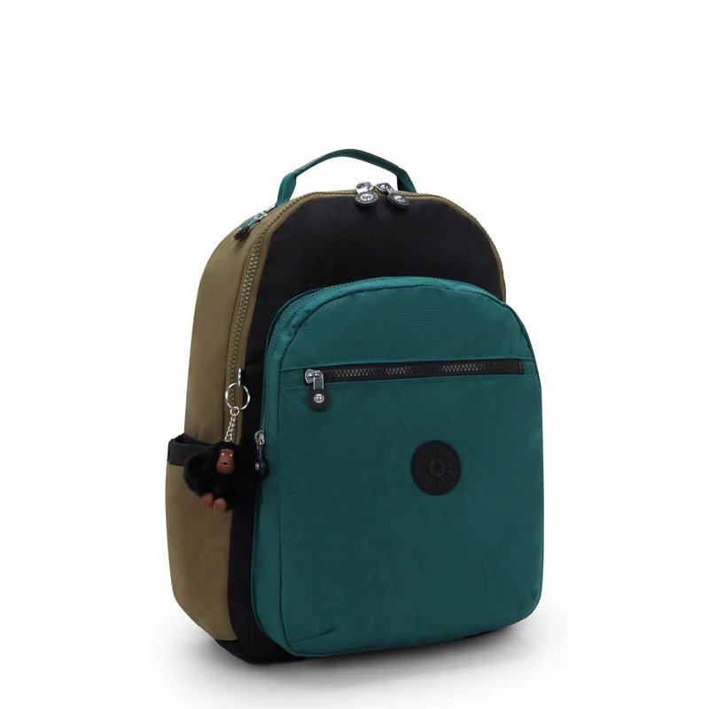 Kipling  Kipling  Seoul Black Khaki Bl Large Backpack I5140-5FY  | Best Price UAE