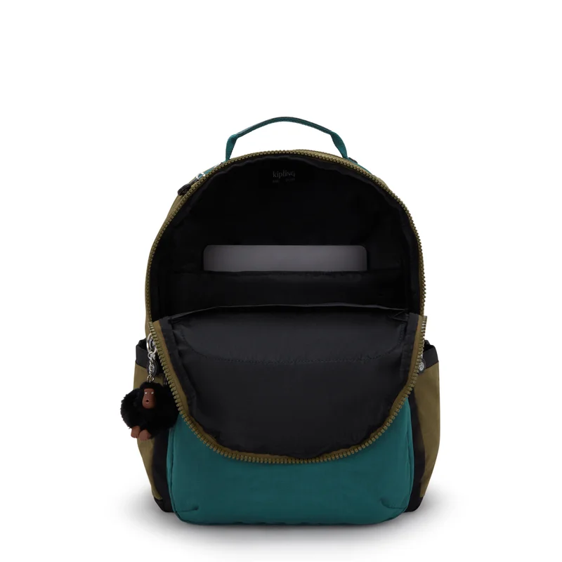 Kipling  Kipling  Seoul Black Khaki Bl Large Backpack I5140-5FY  | Best Price UAE