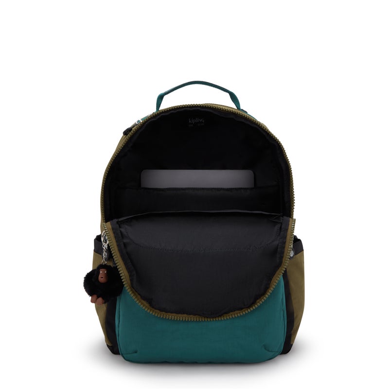 Kipling  Seoul Black Khaki Bl Large Backpack I5140-5FY - Image 3