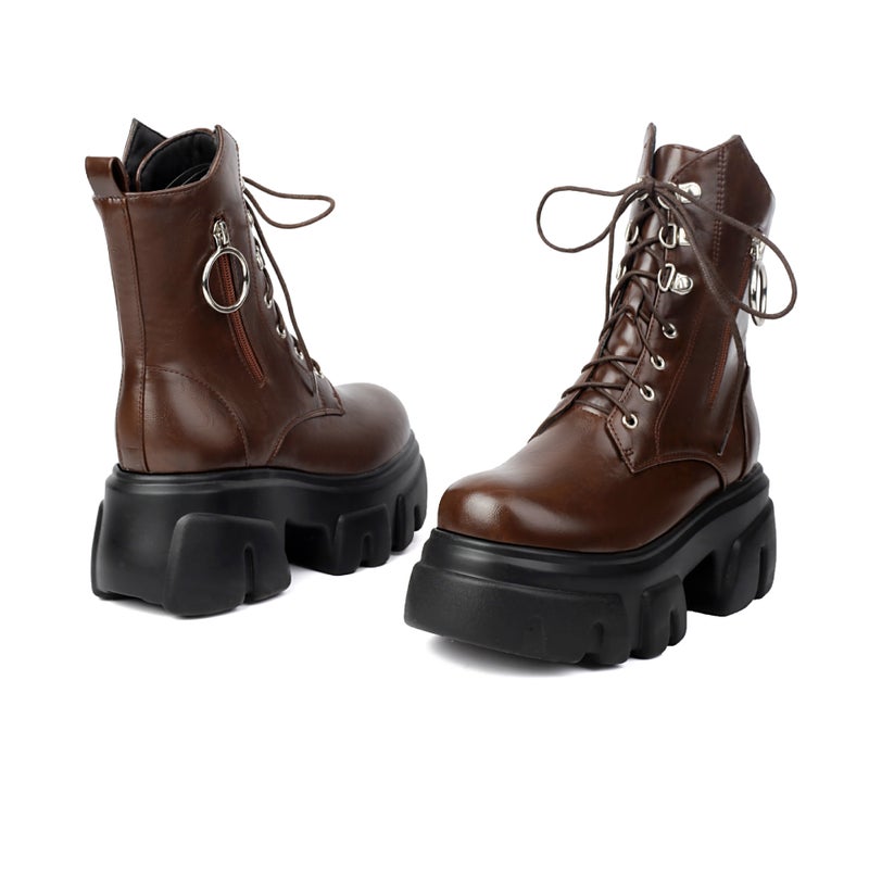 Style Thick-Soled High-Heeled Women'S Shoes 40-44 Plus Size Punk Style Low-Barrel Women'S Boots - Image 1