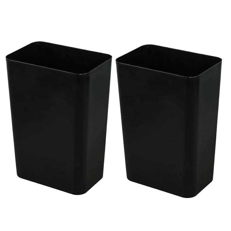 Eagrye 2-Pack Small Trash Can Plastic Bathroom Wastebasket 3 Gallon Slim Garbage Container Bin for Home Kitchen Bathroom Bedroom Office (Black) - Image 1