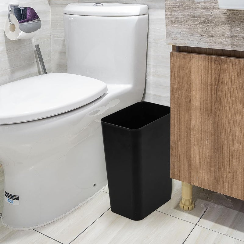 Eagrye 2-Pack Small Trash Can Plastic Bathroom Wastebasket 3 Gallon Slim Garbage Container Bin for Home Kitchen Bathroom Bedroom Office (Black) - Image 5