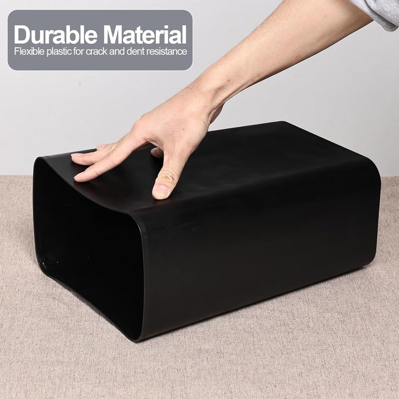 Eagrye 2-Pack Small Trash Can Plastic Bathroom Wastebasket 3 Gallon Slim Garbage Container Bin for Home Kitchen Bathroom Bedroom Office (Black) - Image 4