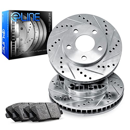 R1 Concepts Front Brakes and Rotors Kit |Front Brake Pads| Brake Rotors and Pads| Ceramic Brake Pads and Rotors |fits 2015-2021 Audi A3, Volkswagen e-Golf, Golf, Golf SportWagen, Jetta - Image 1