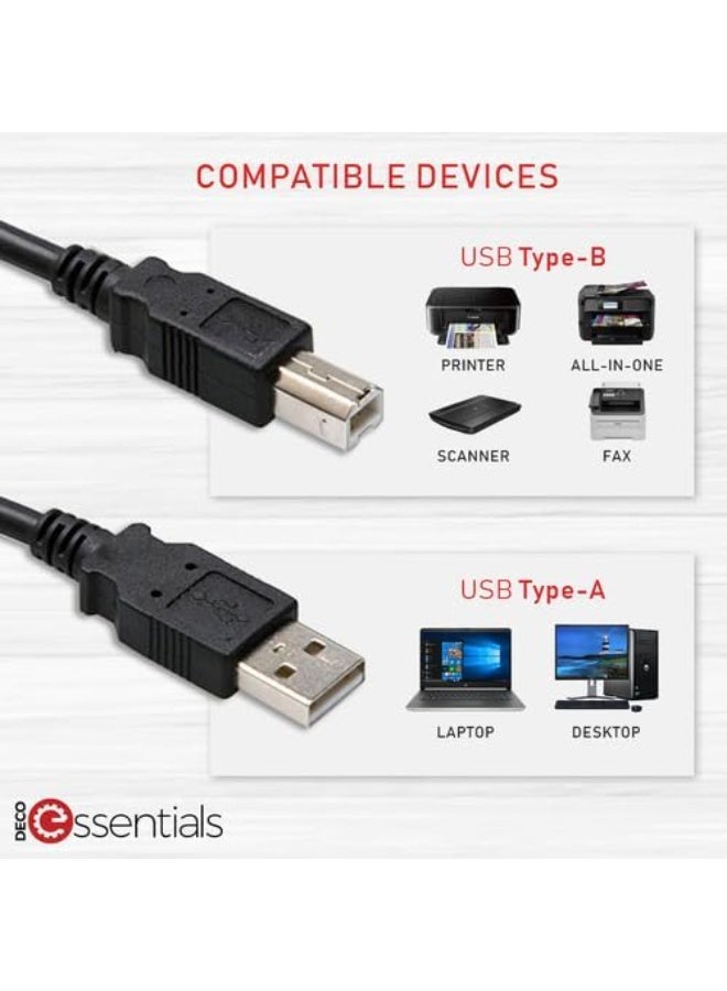 USB Printer Cable High-Speed Cable for All USB Port printers & Scanner ا1.8M  - Image 4