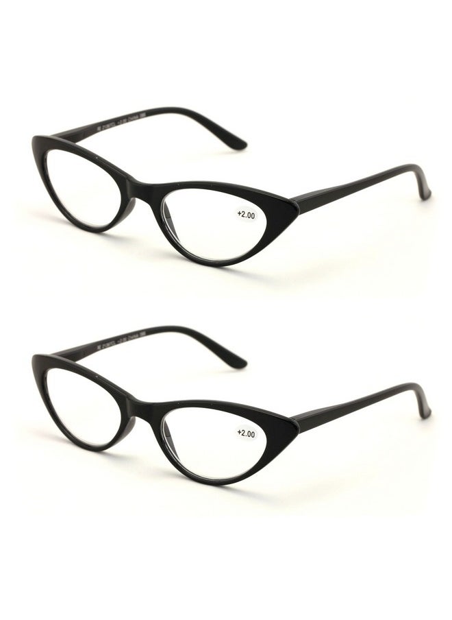 2 Pairs Deluxe Female Cateye Vintage Reading Glasses Women Readers (2 Black 2.75) - pzsku/Z300102AB08986F068EB1Z/45/_/1707979116/b2cf5b4e-94e5-4858-8181-d47bc65d8574