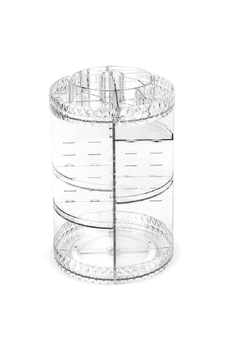 360 Rotating Makeup Organizer Adjustable Acrylic Clear - Image 1