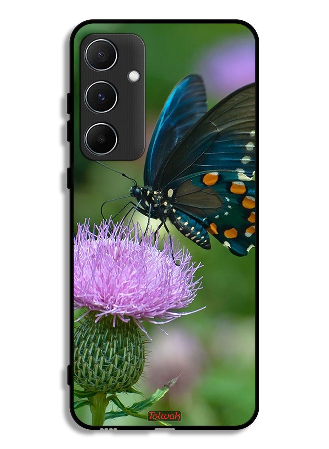 Tolwak Samsung Galaxy A55 5G Protective Case Cover Butterfly Sitting On Flower - Image 1