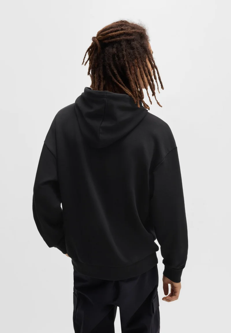 هوجو Regular-fit hoodie in cotton terry with logo print