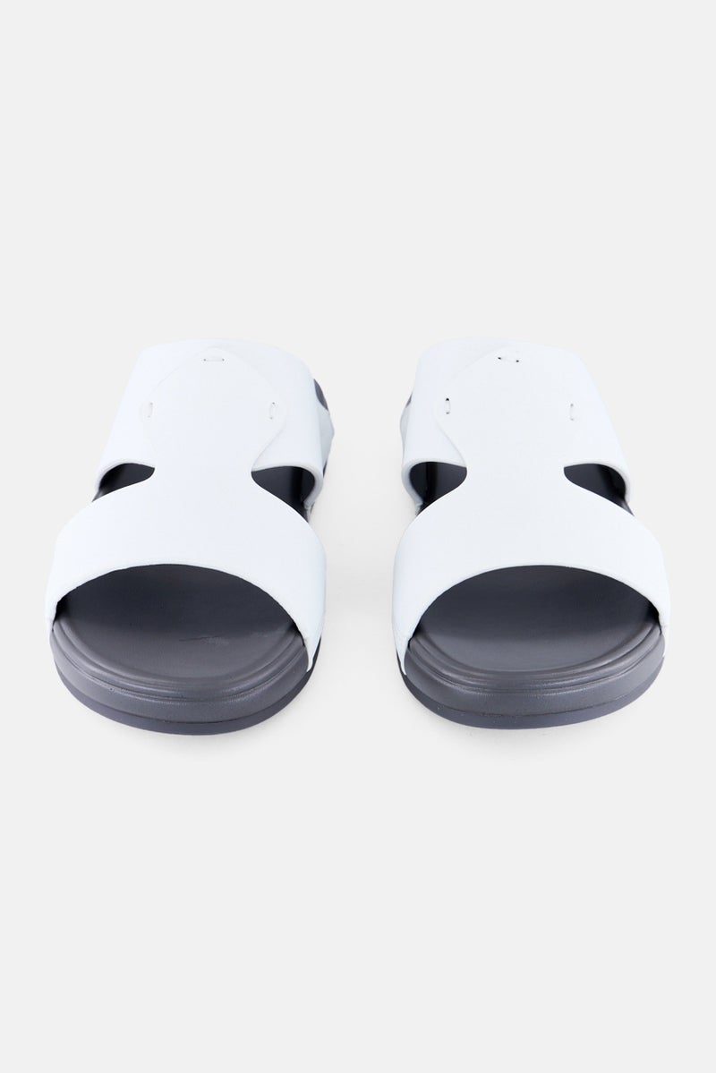 Algspar Men Slip On Arabic Sandals, White  - Image 4