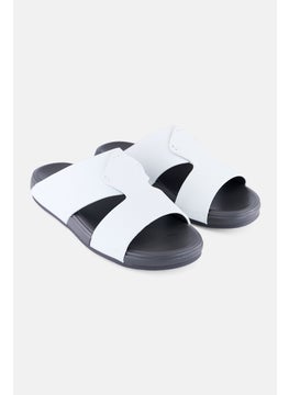 Algspar Men Slip On Arabic Sandals, White  - Image 1