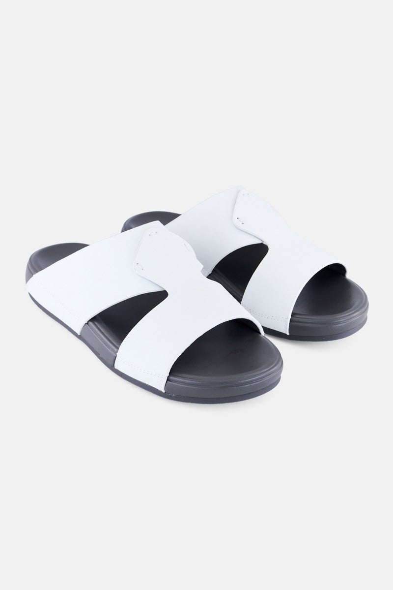 Algspar Men Slip On Arabic Sandals, White  - Image 1