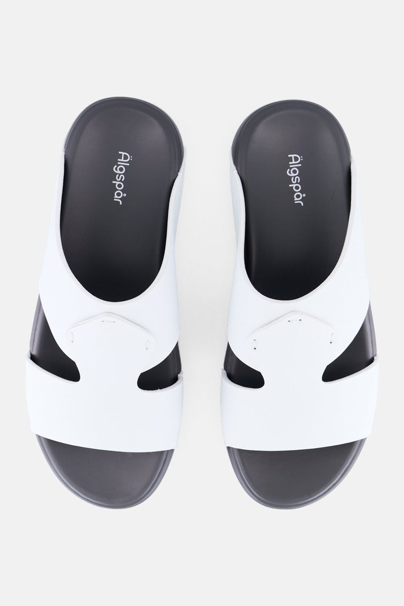 Algspar Men Slip On Arabic Sandals, White  - Image 3