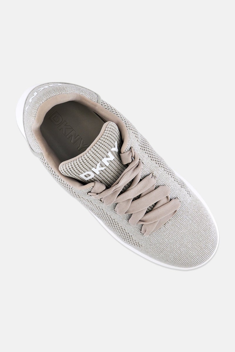 DKNY Women Jewel Knit Lace Up Casual Shoes, Grey - Image 4