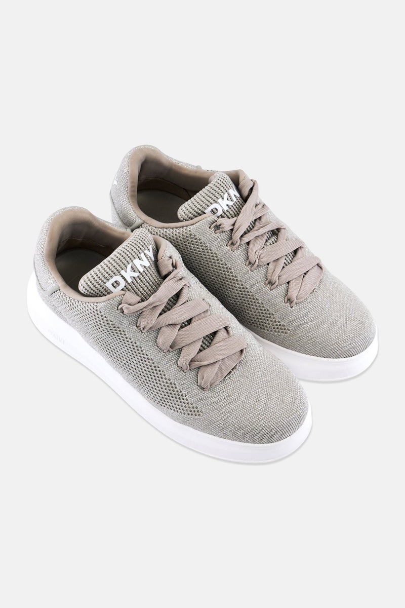 DKNY Women Jewel Knit Lace Up Casual Shoes, Grey - Image 2