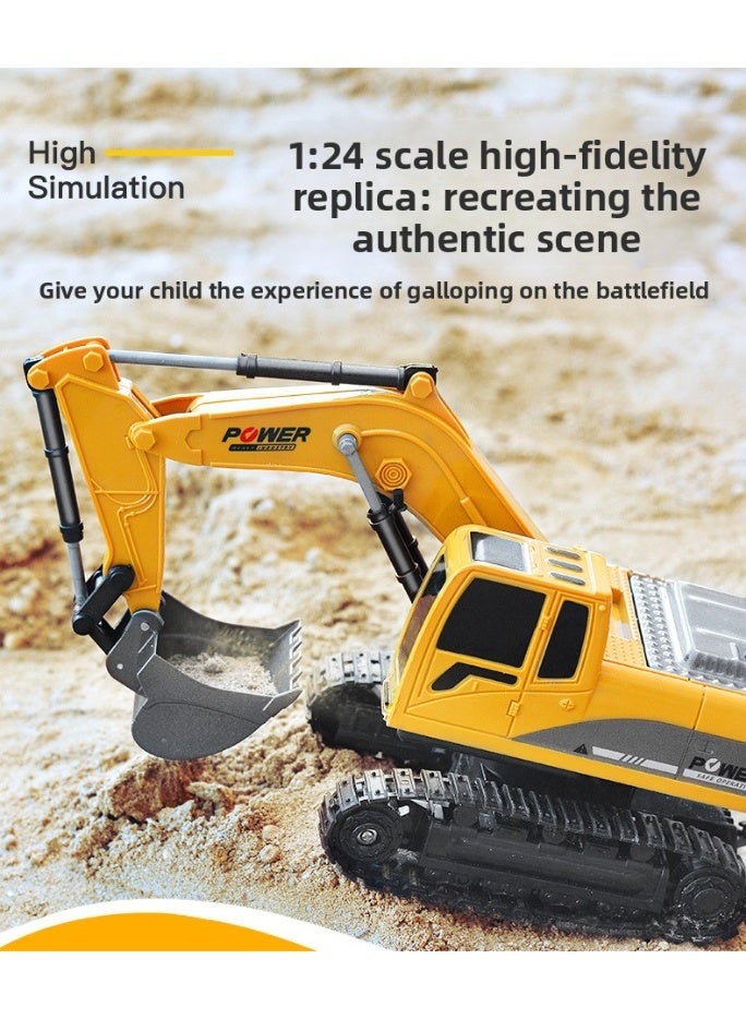 JoyToy RC Excavator for Boys 6 Channel Alloy Metal Construction Vehicle Kids Electric Toy, Boy's Gift - Image 3