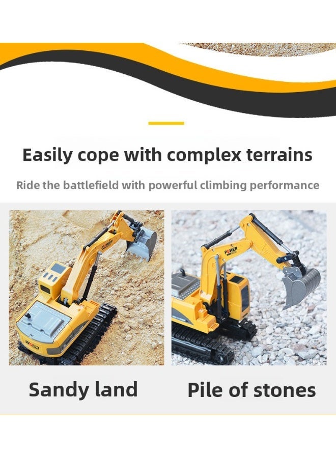 JoyToy RC Excavator for Boys 6 Channel Alloy Metal Construction Vehicle Kids Electric Toy, Boy's Gift - Image 2