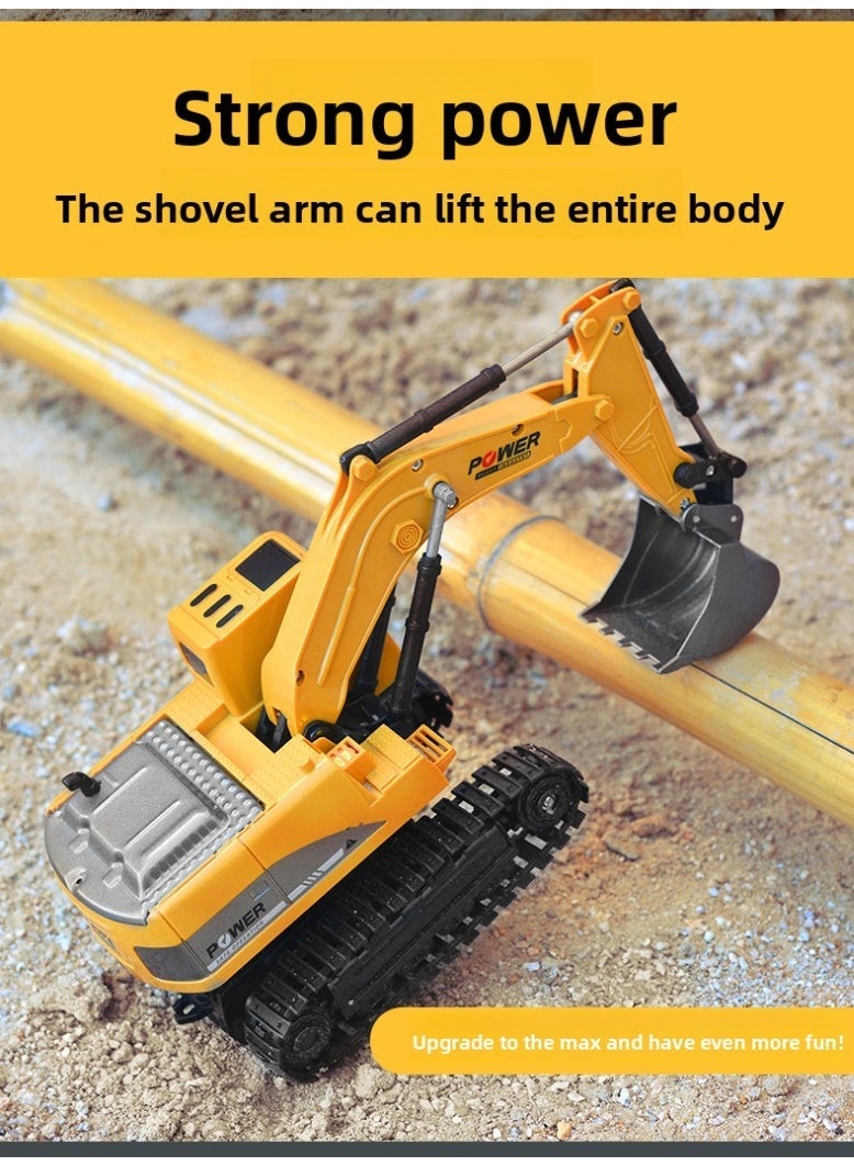 JoyToy RC Excavator for Boys 6 Channel Alloy Metal Construction Vehicle Kids Electric Toy, Boy's Gift - Image 4