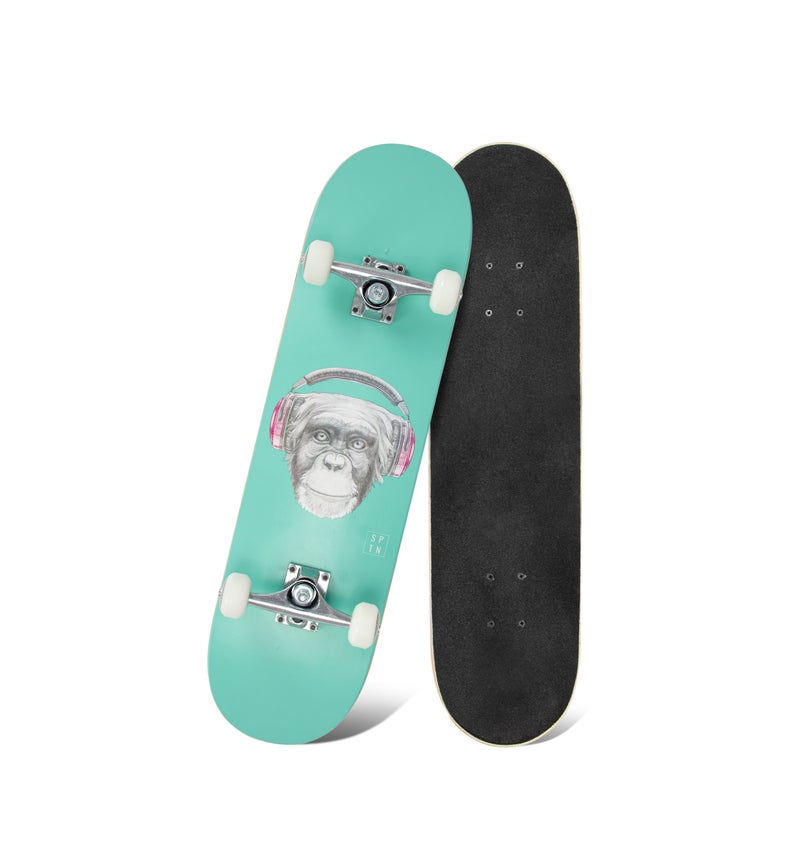 Spartan Chimp Pro Skateboard for Kids Ages 8–12 | 31" 7-Ply Northeast Maple Deck | 5" Heavy Duty Aluminum Trucks | 52x32mm PU Cast Wheels | ABEC-7 Bearings | Supports 100KG | SP-1005 - Image 1