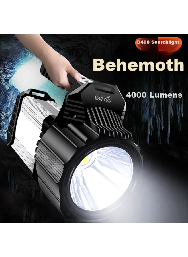 Warsun Warsun D498 Searchlight, Led High-intensity Flashlight, Rechargeable Light, Emergency Light, Handheld Searchlight, Ultra-bright Outdoor Long-range - Image 2