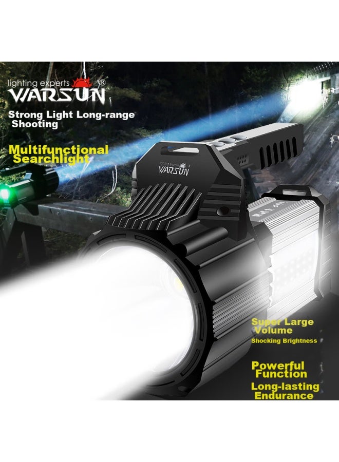 Warsun Warsun D498 Searchlight, Led High-intensity Flashlight, Rechargeable Light, Emergency Light, Handheld Searchlight, Ultra-bright Outdoor Long-range - Image 1