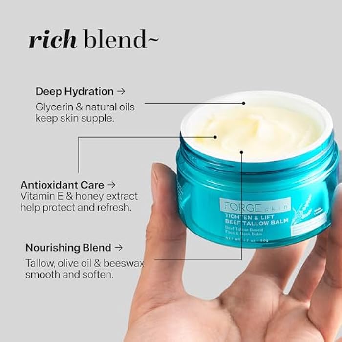 Forge Skin® Tighten & Lift Balm for Women [TALLOW-BASED] - Beef Tallow & Honey Extract Face Moisturizer - Natural Cream - Hydrating Facial Lotion - Anti Aging Skincare with Essential Oils (1.7 OZ) - Image 2