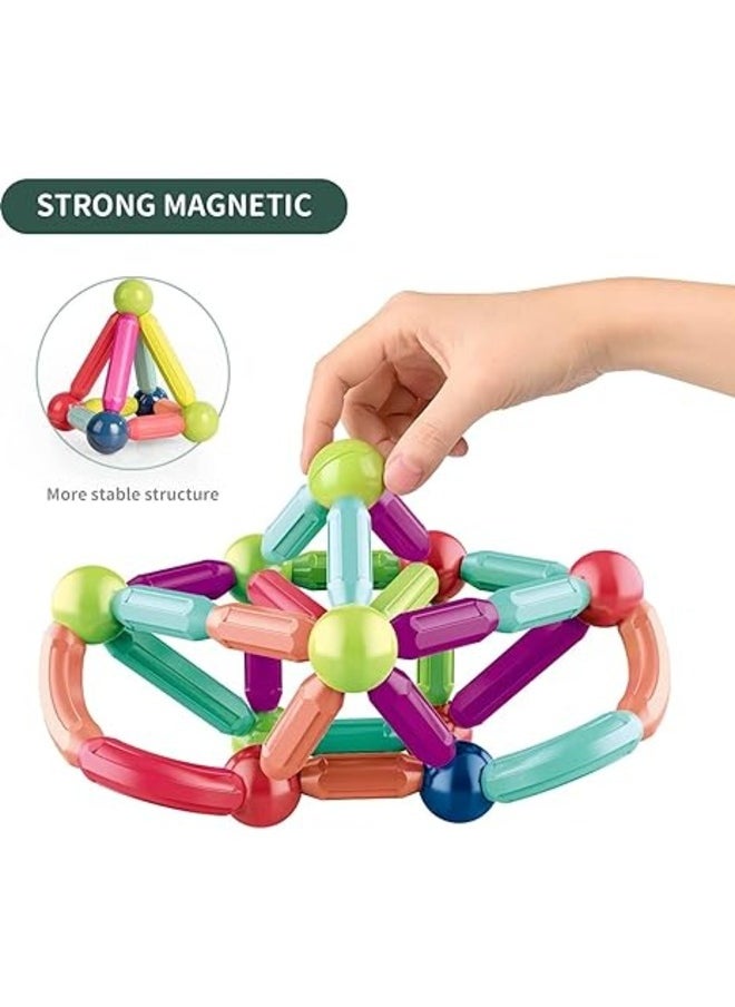 Magnetic Building Blocks Sticks Magnetic Rod 60pcs Set Building Blocks Magnet Toys for Kid  - Image 2